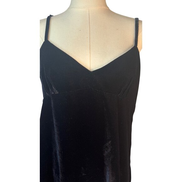 2/$30 Zara Basic Medium Collection Black Velvet Slip Dress - Picture 8 of 15